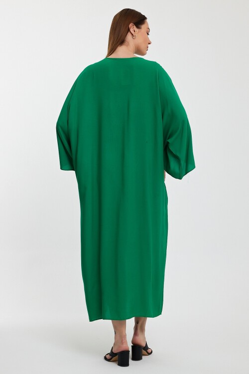 1016 Kadın Otantik Desenli Büyük Beden Gömlek Elbise