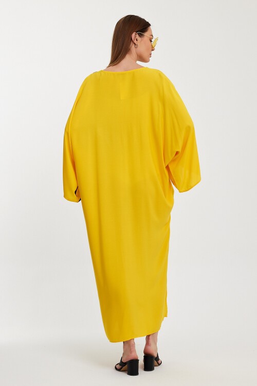 1016 Kadın Otantik Desenli Büyük Beden Gömlek Elbise