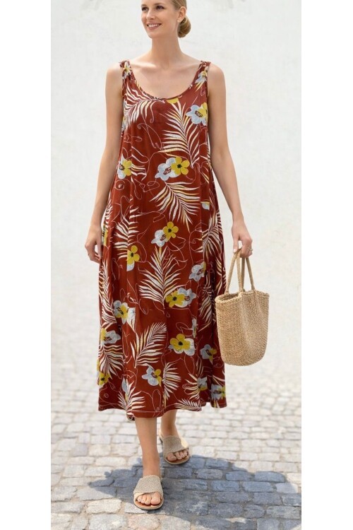 V154 Askılı Omzu Boncuk Detaylı Elbise