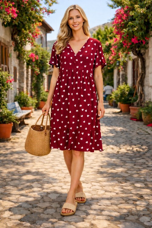 V168 Kadın Büyük Beden Elbise