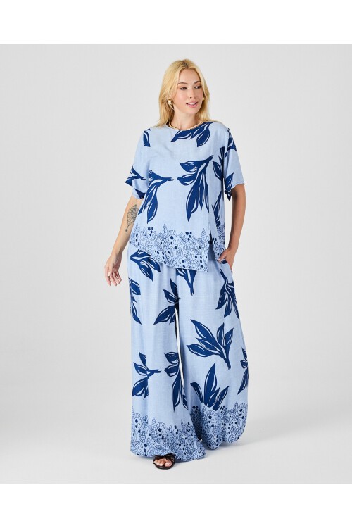 V201 Kadın Yuvarlak Yaka Cepli Bel Lastikli Alt Üst Takım