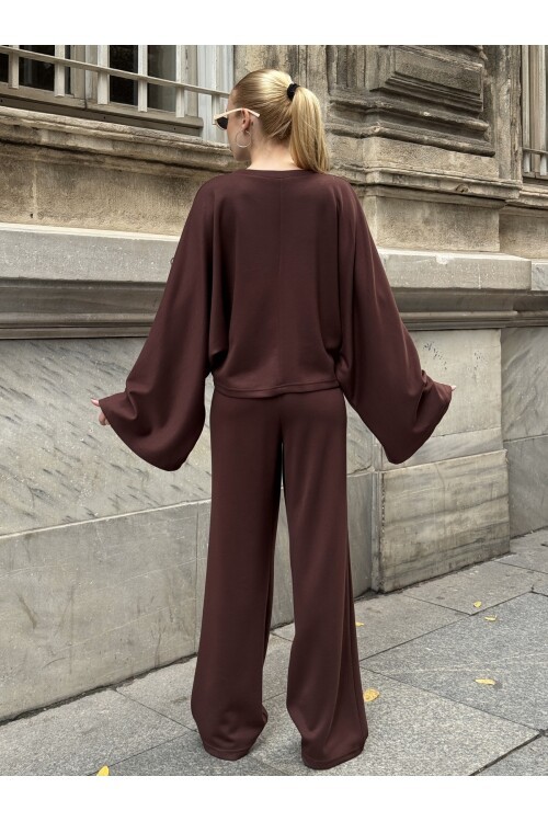 V232 Kahve Yarasa Kol Oysho Takım