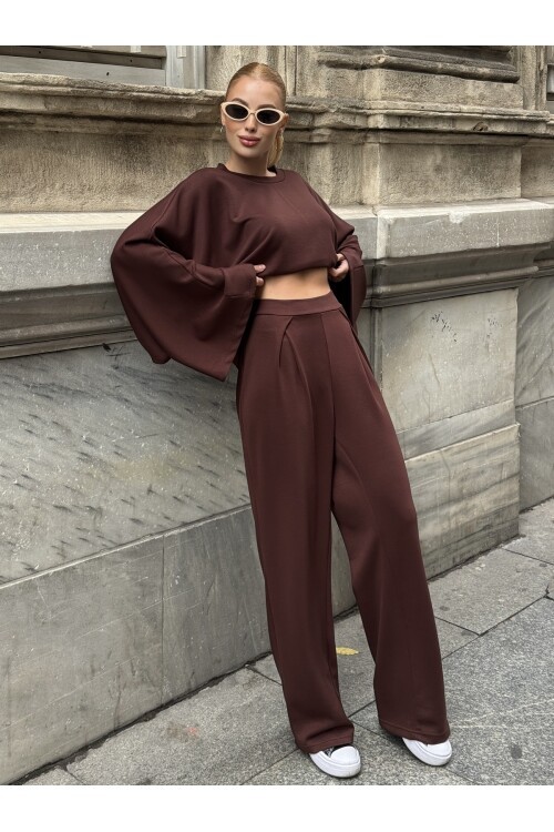 V232 Kahve Yarasa Kol Oysho Takım