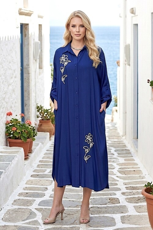 V276 Laci Alt-Üst Çiçek Nakışlı Takım