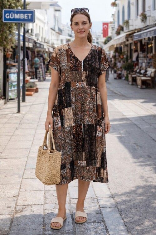 V4 Kısa Kollu Ekonomik Elbise