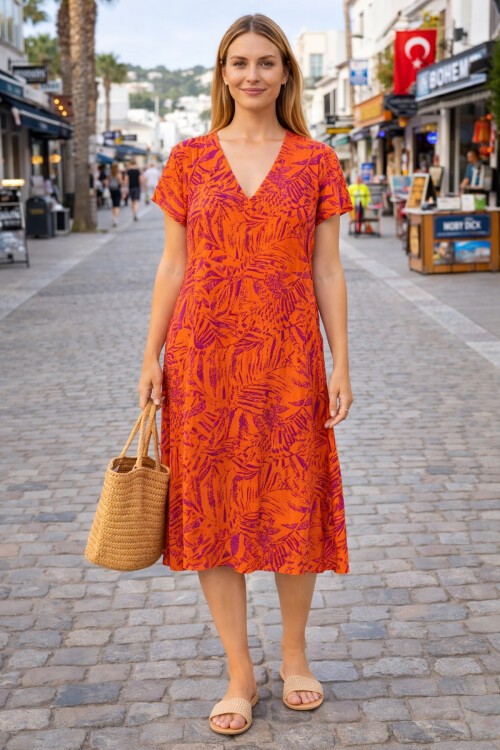 V4 Kısa Kollu Ekonomik Elbise