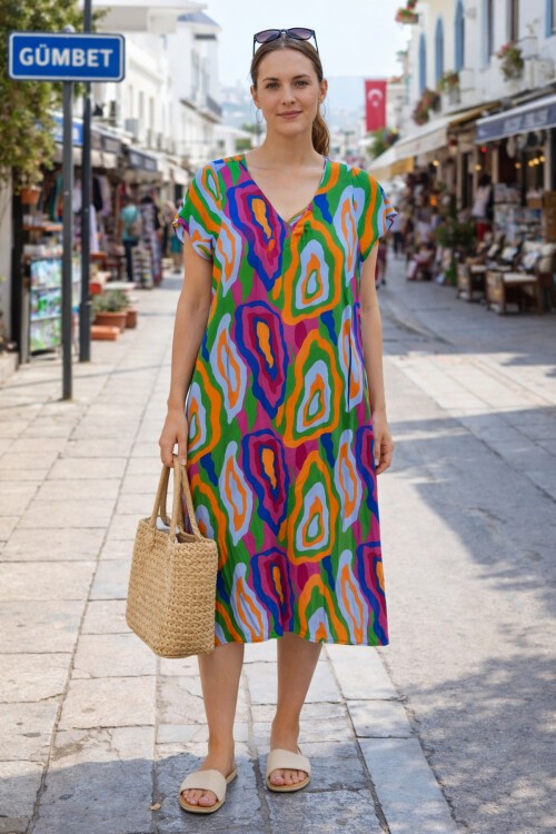 V4 Kısa Kollu Ekonomik Elbise