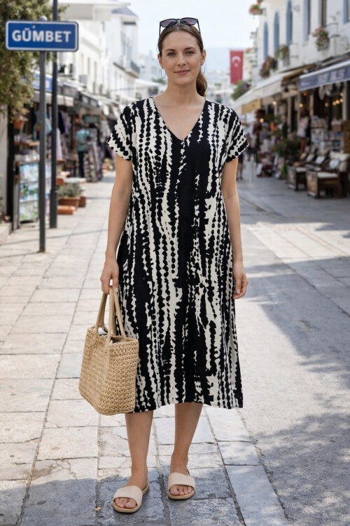 V4 Kısa Kollu Ekonomik Elbise