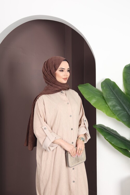 V446 Krem Tensel Gömlek Takım