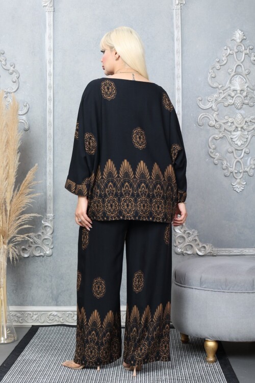 V278 Siyah Desenli Alt Üst Takım
