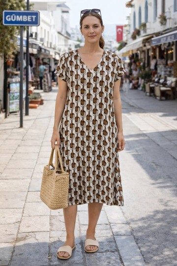 V4 Kısa Kollu Ekonomik Elbise