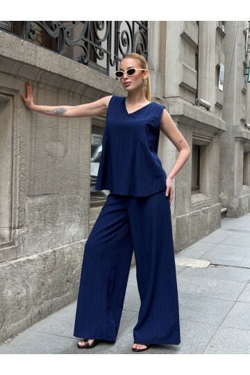 V433 Lacivert Sıfır Kol Tarak Boşluğu Takım