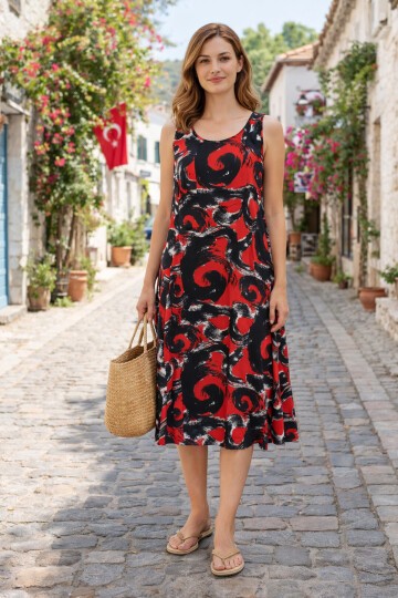 V8 Askılı Ekonomik Grup Elbise